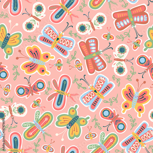 Pink butterfly pattern