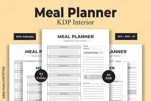 Meal Planner - KDP Interior Low or No Content Book