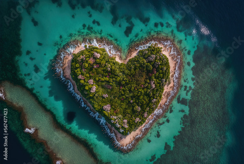 An island heart for all the lovers or for the Valentine's day © Yann