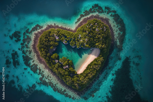 An island heart for all the lovers or for the Valentine's day © Yann