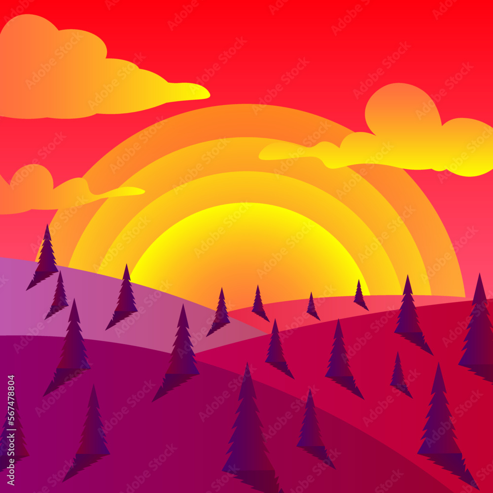 Sunset or sunrise sky with pink clouds background