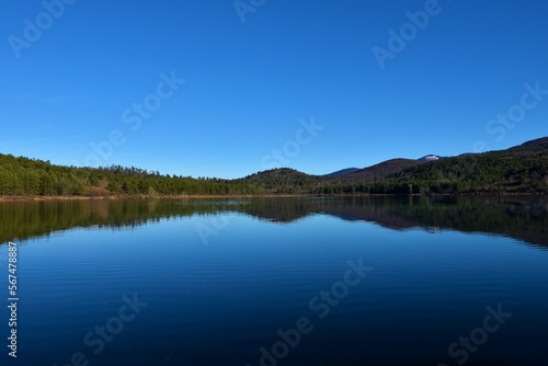 View of Petelinjsko jezero intermittent karst lake near Pivka