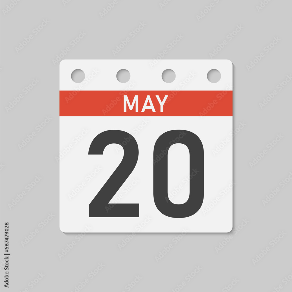 Icon page calendar day - 20 May Icon page calendar day - 20 May