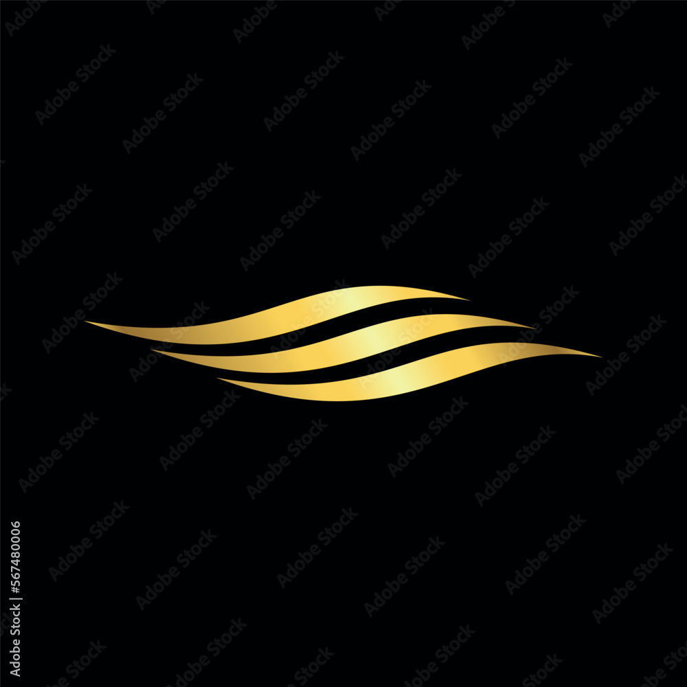 Naklejka premium Gold Color Abstract Wave Water Element Vector Template