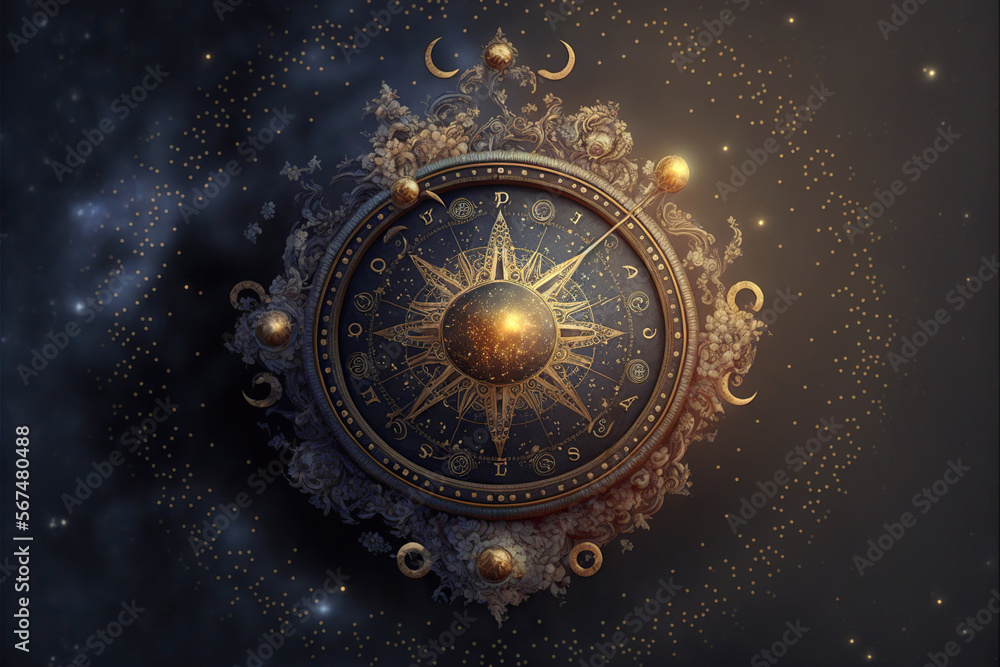 Star_Clock_Galaxy_Compass_Constellations_Taurus_Minotaur_Mythology_Generative_AI