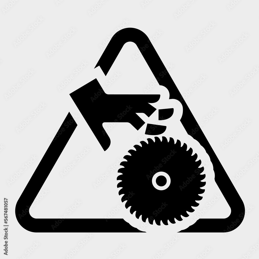Cutting Of Fingers Or Hand Rotating Blade Symbol Sign Isolate on White Background,Vector Illustration Cutting Of Fingers Or Hand Rotating Blade Symbol Sign Isolate on White Background,Vector Illustration