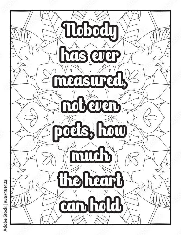 Romantic coloring page for adults. Motivational quotes. Inspirational