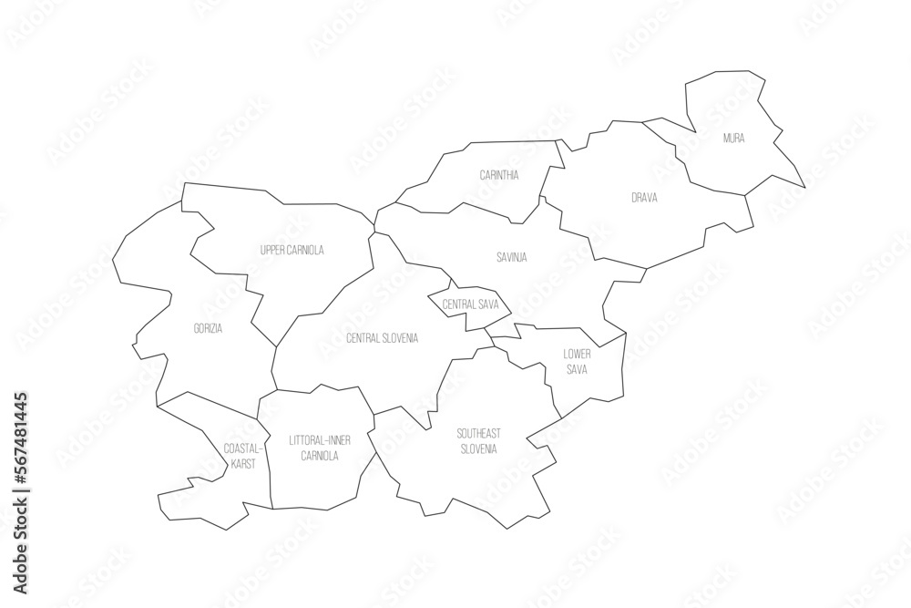 Slovenia political map of administrative divisions Slovenia political map of administrative divisions