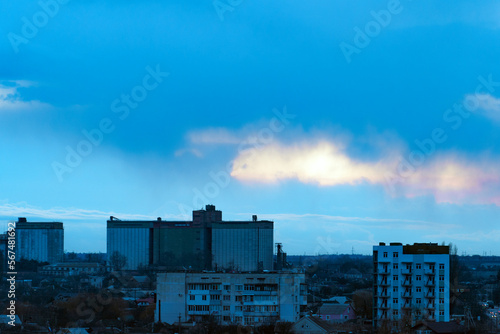 Urban landscape after sunset.Dzhankoy  Crimea