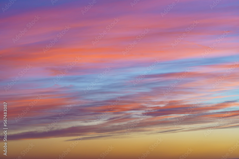 Beautiful sky landscape with pink clouds