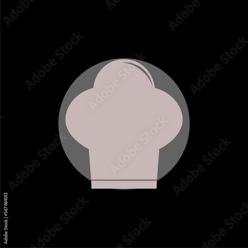  Chef hat Icon symbol Flat vector illustration icon isolated on black background. 