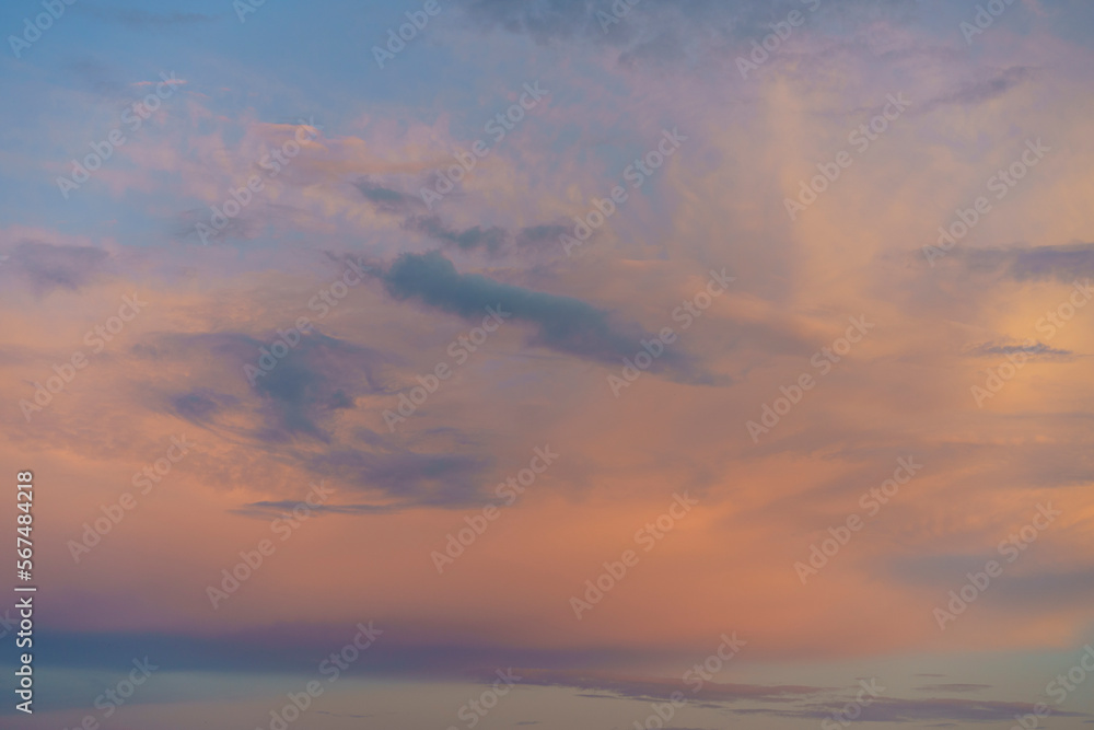 Beautiful sky landscape with pink clouds
