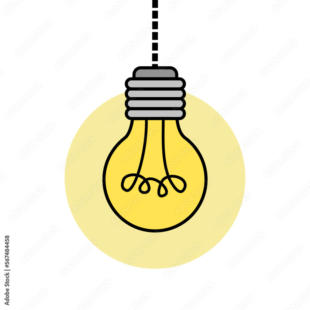 Light bulb color doodle cartoon stile. Icon symbol illustration. Light bulb color doodle cartoon stile. Icon symbol illustration.