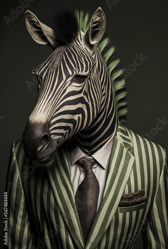 The zebra. A beautiful animal in a costume.