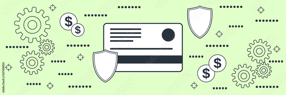 Secure transactions, money protection, financial security, online banking flat contour style vector concept illustration Secure transactions, money protection, financial security, online banking flat contour style vector concept illustration