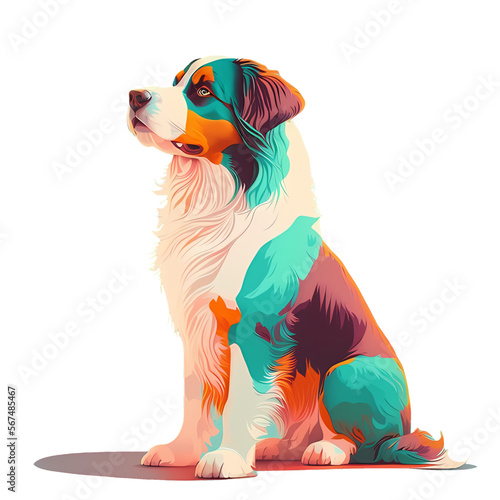 colored illustration of a dog