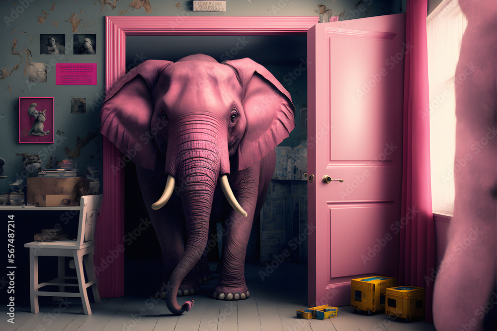 Fototapeta premium Pink Elephant in the room.