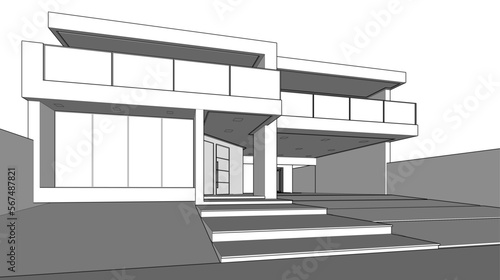 3d render of modern building