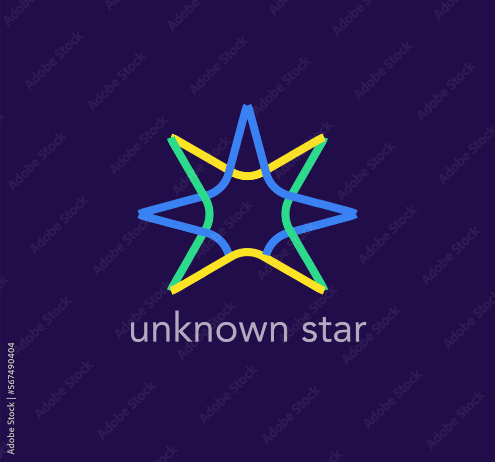 Unknown unique star logo. linear star. logo template. vector