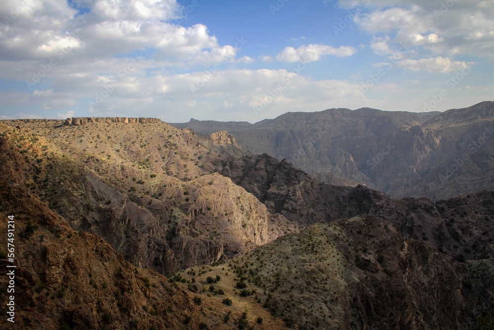 Jebel Akhdar mountain range view by morning, Oman Jebel Akhdar mountain range view by morning, Oman