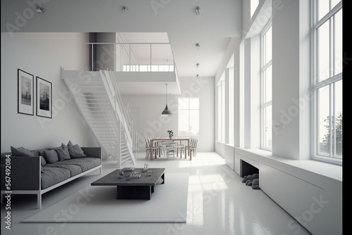 modern white living room interior © TheNite