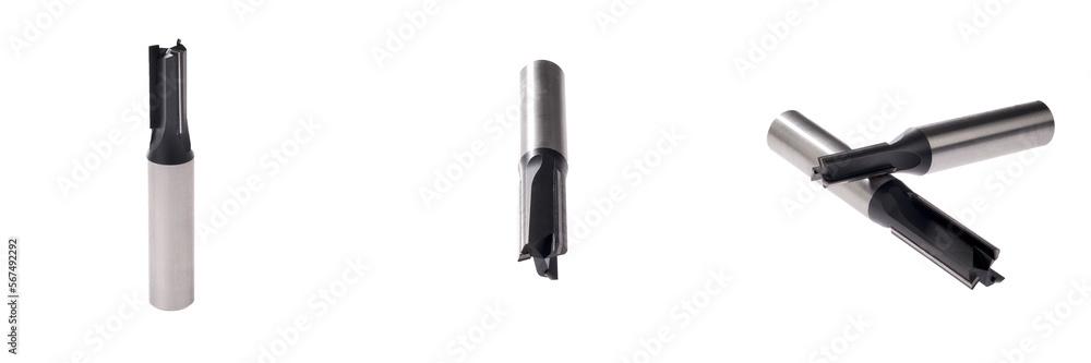 Fototapeta premium metal tools working wood, cutting attachments, cutters