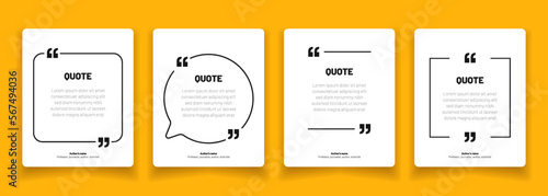 3D bubble testimonial banner, quote, infographic. Social media post template designs for quotes. Empty speech bubbles, quote bubbles and text box. Vector Illustration EPS10.