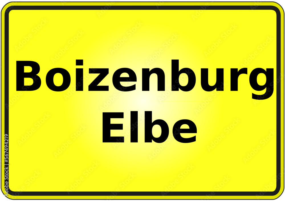 Ortseingangsschild Deutschland Stadt Boizenburg - Elbe Ortseingangsschild Deutschland Stadt Boizenburg - Elbe