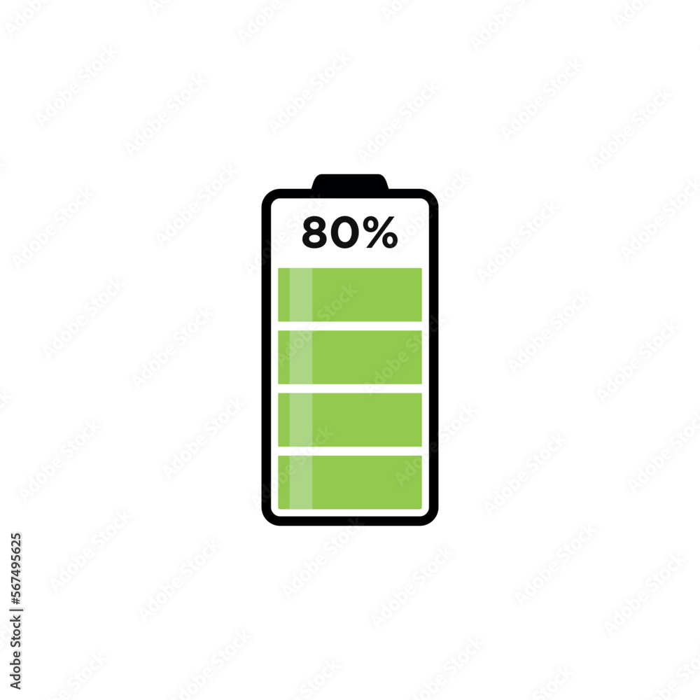Battery Power Indicator Icon Vector Battery Power Indicator Icon Vector