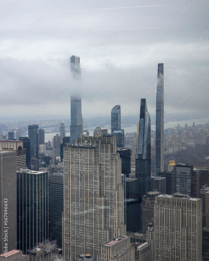 New York, NY, USA - January, 2023: New York Sky Line, view from the top of a building