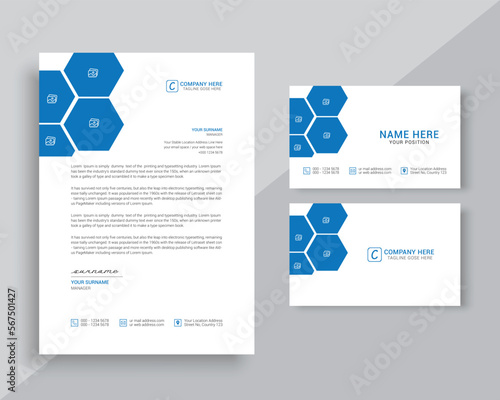 business card and letterhead stationery template