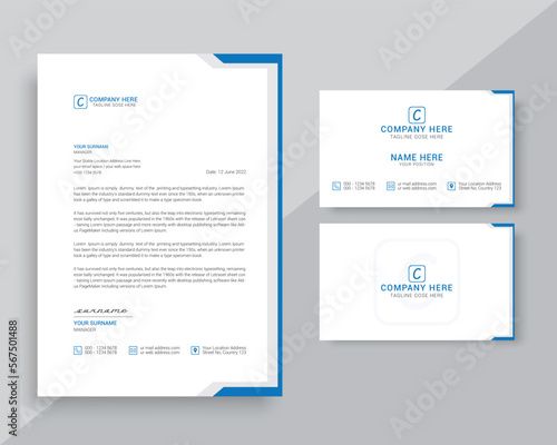 business card and letterhead stationery template
