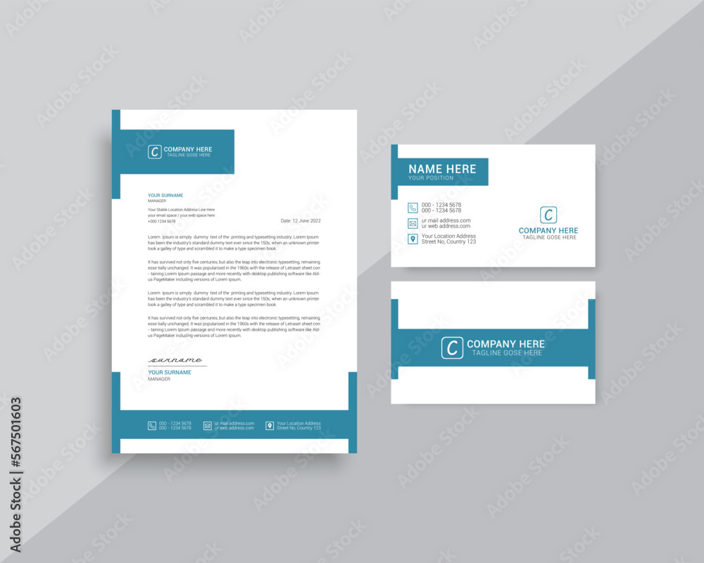 business card and letterhead stationery template business card and letterhead stationery template