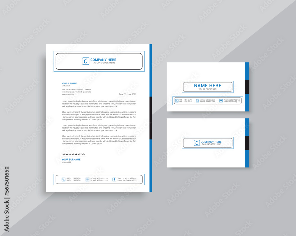 business card and letterhead stationery template business card and letterhead stationery template