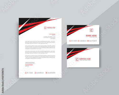 business card and letterhead stationery template