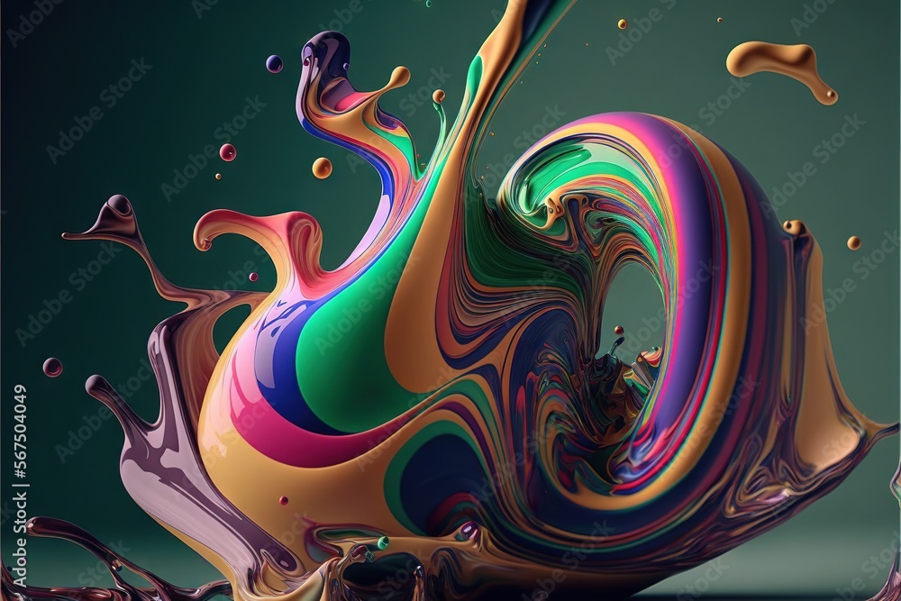 a colorful liquid swirl on a green background with a green background and a black background with a white border and a black border with a white border. generative ai a colorful liquid swirl on a green background with a green background and a black background with a white border and a black border with a white border. generative ai