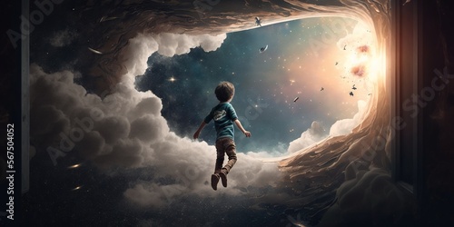 back view illustration of a boy 