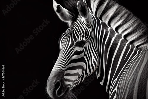 Close up high contract illustration of a zebra