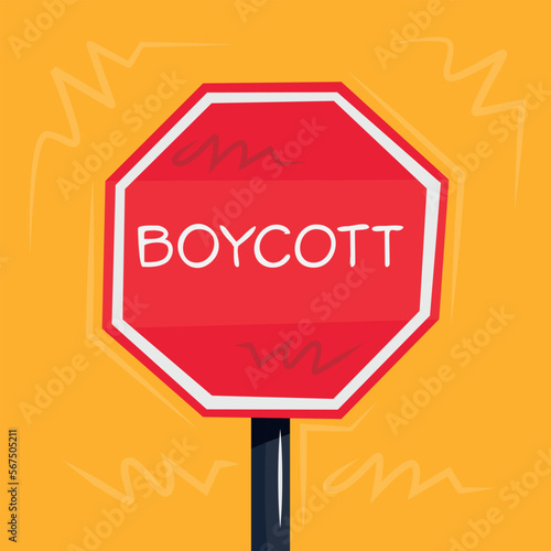Warning sign (Boycott), vector illustration.