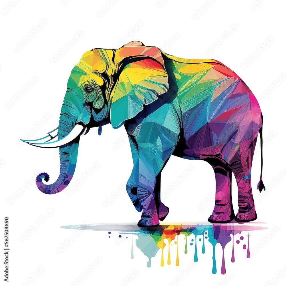 Obraz premium illustration of an elephant in colour
