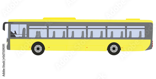 Yellow city bus. vector illustration