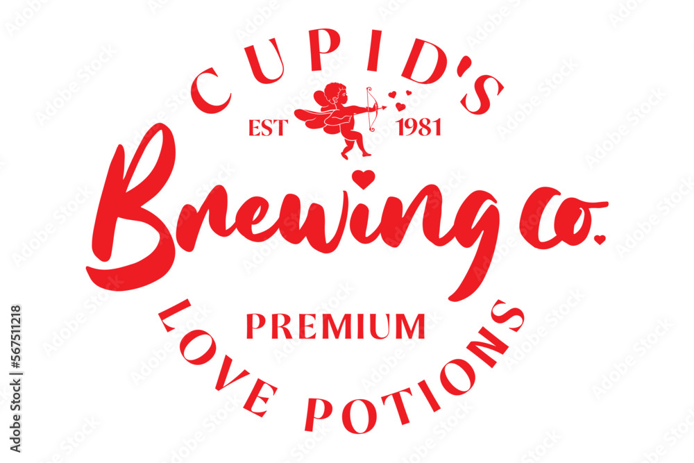 Cupid brewing co svg, Cupid's brewing co svg, Cupid's Brewing company svg, Cupid svg, Valentine svg, Retro valentine svg, valentine's day svg  Cupids brewing co svg