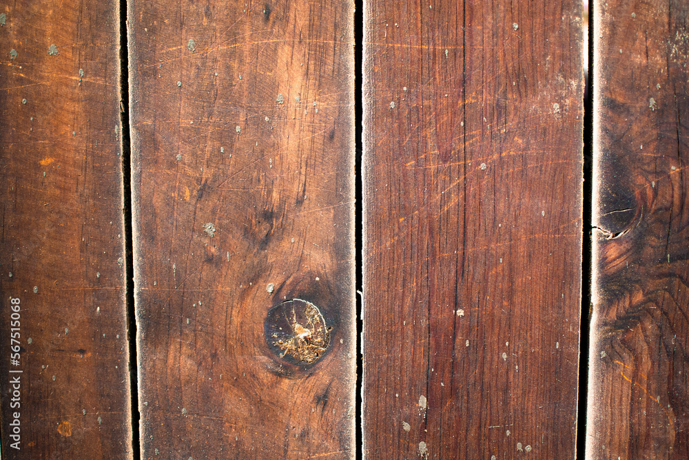 Imagen horizontal de tablas de madera desgastada carpinteria obscura 