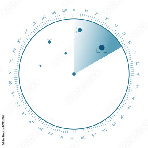 Radar screen background. Vector sonar illustration. Military scan system.