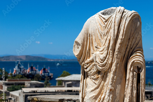 Roman era statue at the archaeological site of Elefsis, Greece, the 2023 European Capital of Culture. 