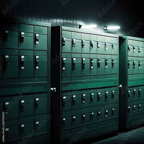 A row of lockers. 