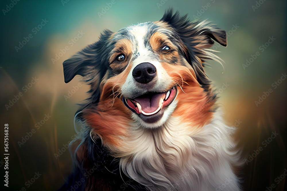 Happy Smiling Dog. generative AI