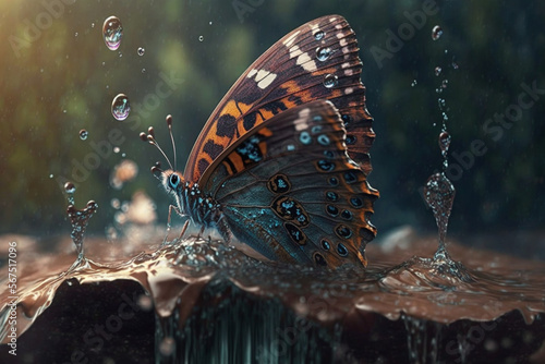 butterflies in nature nature, butterfly, waterfall, water drops, butterflies in nature Generativa AI