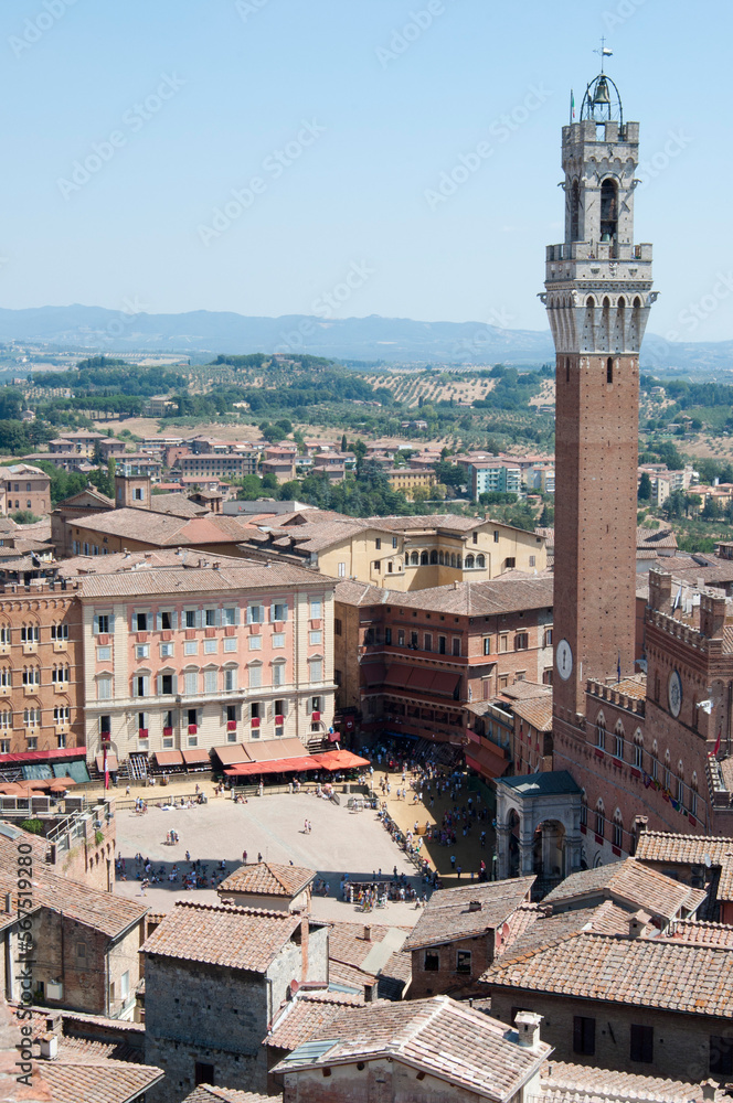 Beautiful aerial view of Siena, Italy