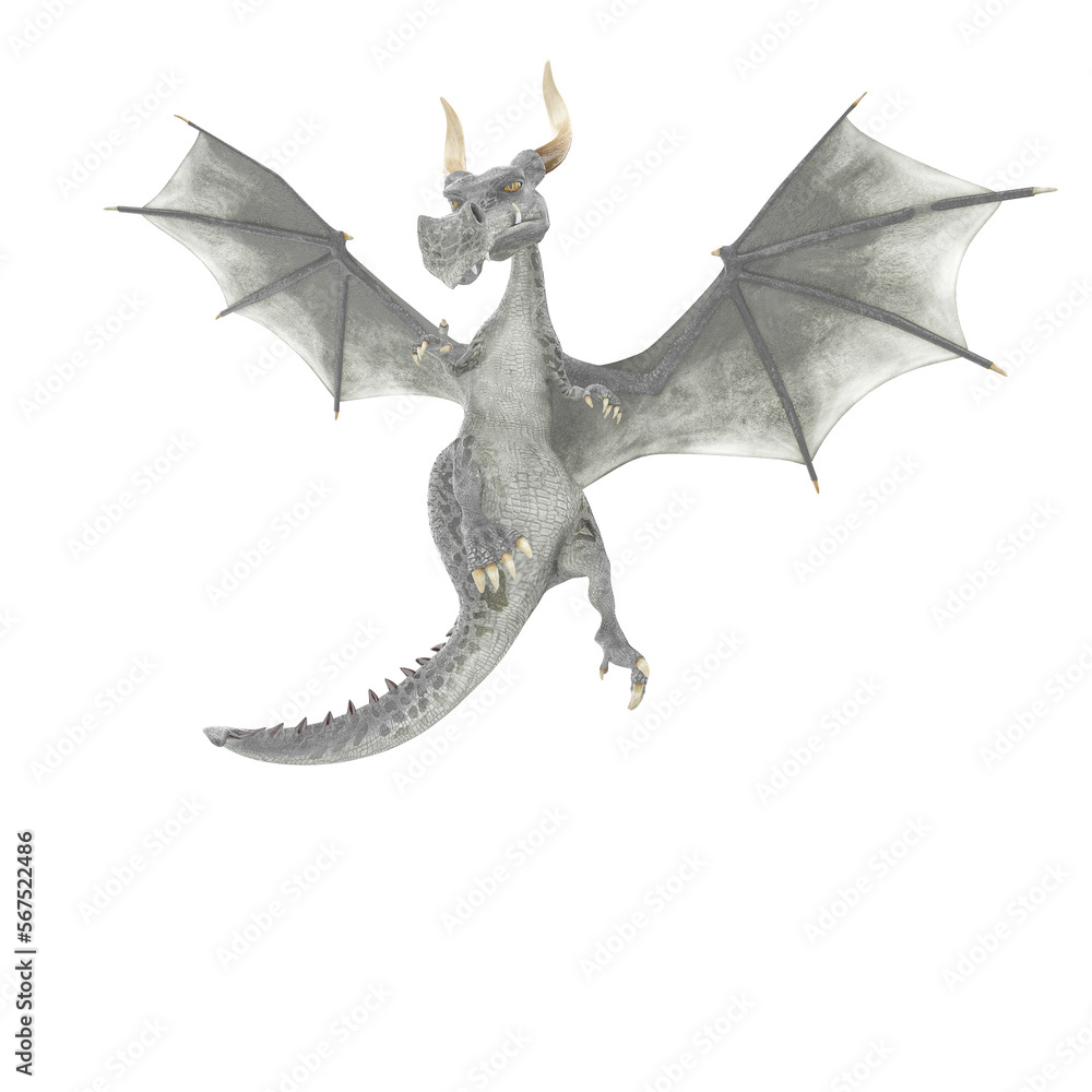 Fototapeta premium green dragon cartoon in a white background
